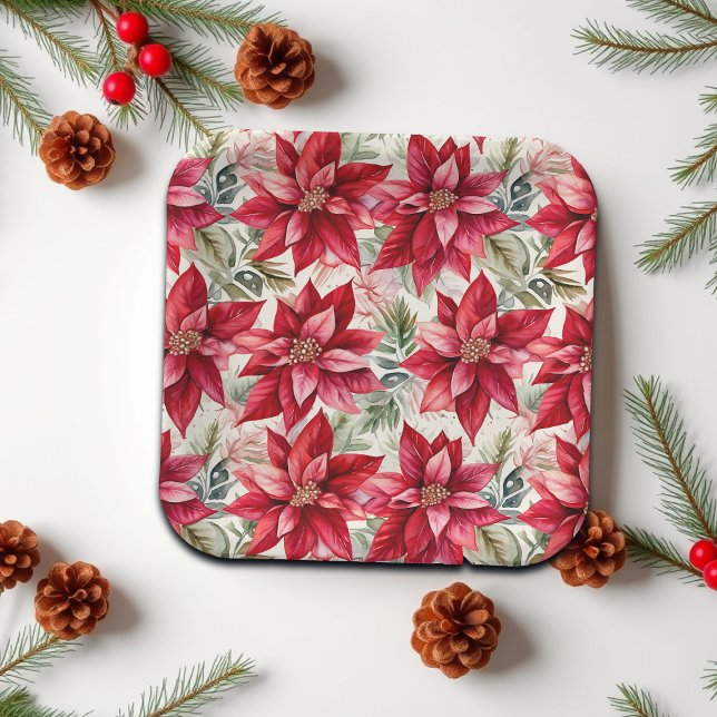 Elegante Goldene Weihnachtsstern-Blume Pappteller (Von Creator hochgeladen)