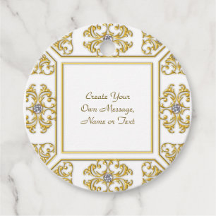 Elegante goldene Ziergrenze mit Diamantakzent Geschenkanhänger