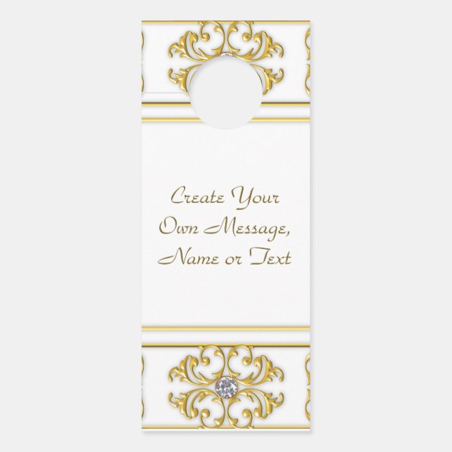 Elegante goldene Ziergrenze mit Diamantakzent Türanhänger (Vorderseite)