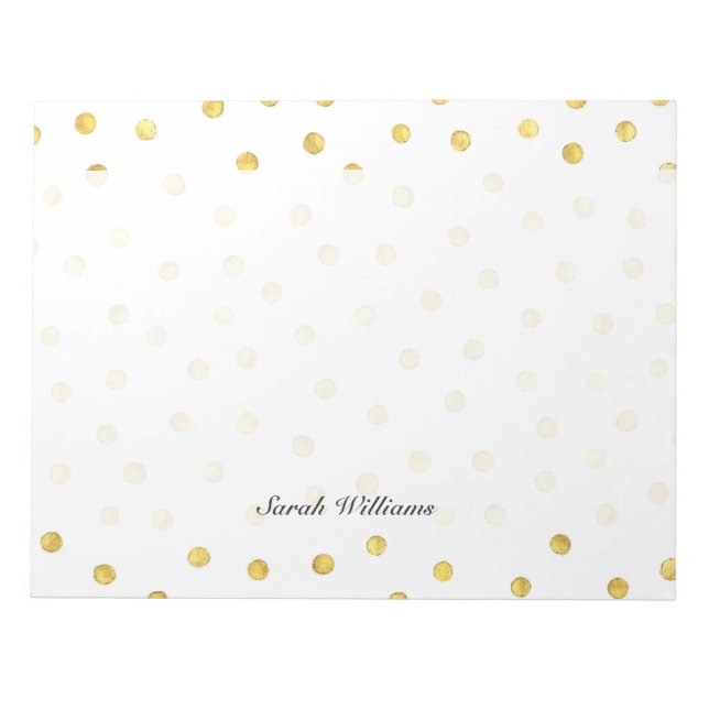 Elegante Goldenen Foil Confetti Dots Notizblock (Vorderseite)