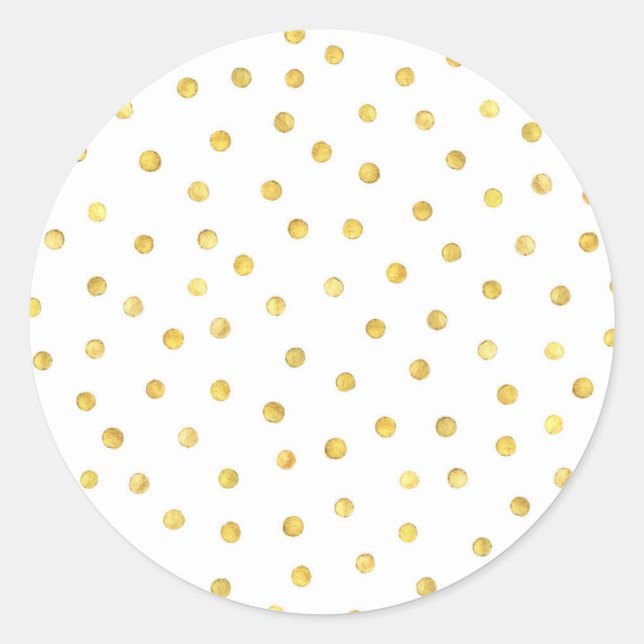 Elegante Goldenen Foil Confetti Dots Runder Aufkleber (Vorderseite)