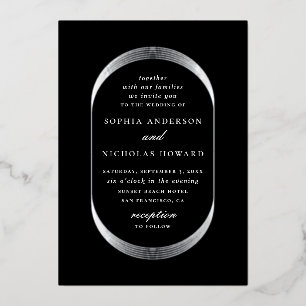 Elegante goldfarbene, moderne geometrische Hochzei Folieneinladung