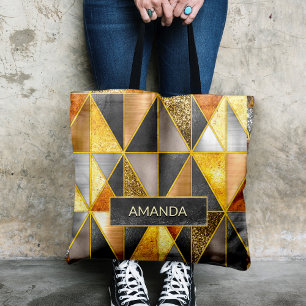 Elegante goldfarbene, silberfarbene geometrische D