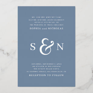 Elegante goldfarbene Typografie Details Hochzeit Folieneinladung