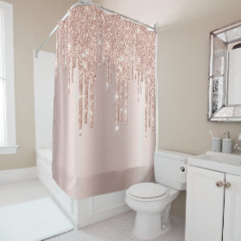 Elegante goldfarbene und glänzende Glitzer Duschvorhang