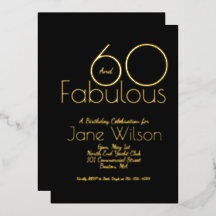 Elegante Goldfolie 60 und Fabelhaftes Geburtstag 