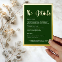 Elegante Goldfolie auf Green Details Card