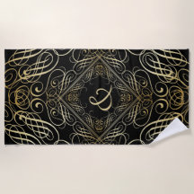 Elegante Goldfolie Filigree Scrollwork Black
