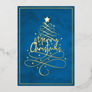 Elegante Goldfolie Frohe Weihnachten Folien Feiertagskarte