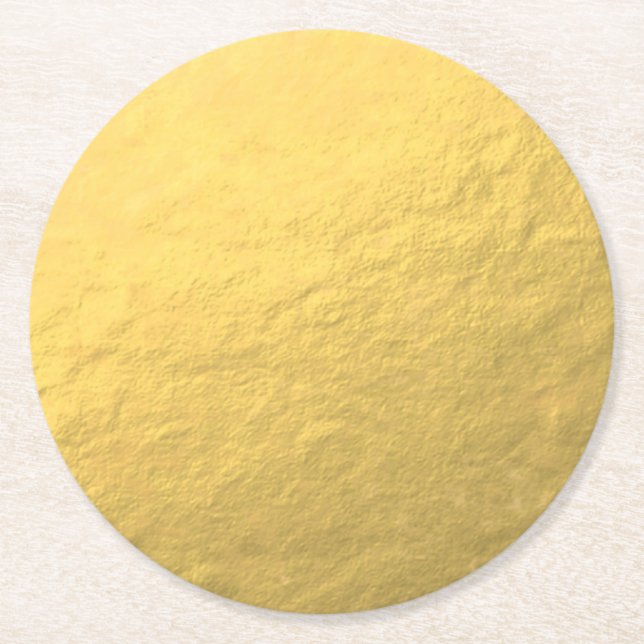 Elegante Goldfolie gedruckt Runder Pappuntersetzer (Vorderseite)