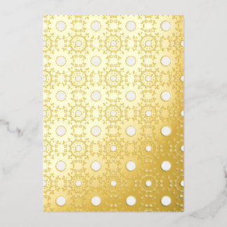 Elegante Goldfolie-Geometrie-Medaillon-Feiertagska Folien Feiertagskarte