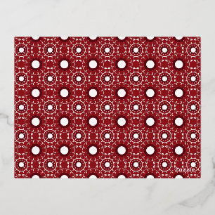 Elegante Goldfolie-Geometrie-Medaillon-Feiertagska Folien Feiertagspostkarte