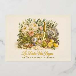 Elegante Goldfolie La Dolce Vita Italienische Hoch Folieneinladung