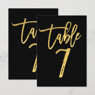 Elegante Goldfolie moderne Schrift Tisch Nummer 7 Einladung