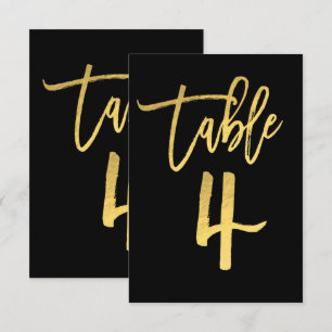 Elegante Goldfolie Moderne Schrift Tischnummer 4