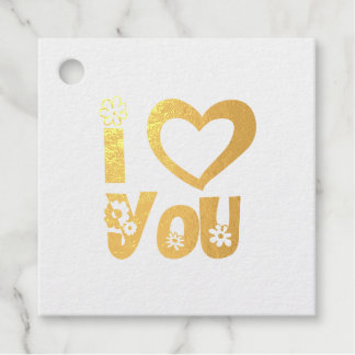 Elegante Goldfolie-Rot-Ich-liebe-dich-Geschenkanhä Geschenkanhänger