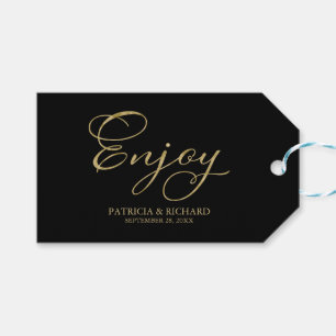 Elegante Goldfolie-Script-Hochzeit Geschenkanhänger