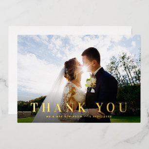 Elegante Goldfolie-Text Hochzeit Danke Karte