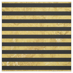 Elegante Goldfolie und schwarzes Streifen-Muster Stoff