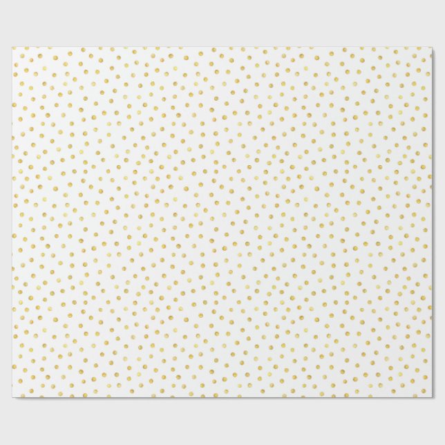 Elegante Goldfolieconfetti-Punkte Geschenkpapier (Flach)