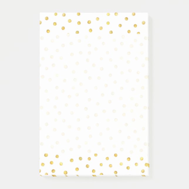 Elegante Goldfolieconfetti-Punkte Post-it Klebezettel (Vorderseite)