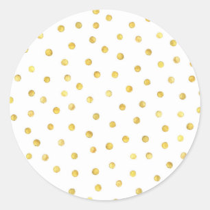 Elegante Goldfolieconfetti-Punkte Runder Aufkleber