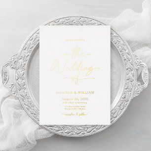 Elegante Goldfolien-Hochzeitseinladung  Folieneinladung