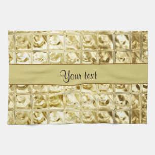 Elegante Goldfolien-Quadrate Geschirrtuch