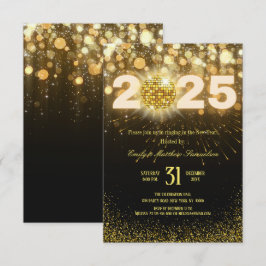 Elegante Goldfunken | Silvesterparty  Einladung