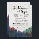 Elegante Goldgebirgshochzeits-Einladung Einladung<br><div class="desc">Laden Sie Ihre Gäste zu Ihrer Hochzeit in der Art mit diesen Aquarellgebirgseinladungen ein. Herrliche Touchs des Imitatgoldes fügen Eleganz diesen rustikalen Einladungen hinzu. Diese Edelsteine sind für Ihre Hochzeit in den Bergen perfekt! Fügen Sie Ihre kundenspezifische Benennung diesem Entwurf, indem Sie die Kästen verwenden "redigieren dieser Entwurfsschablone" auf der...</div>