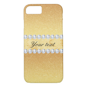 Elegante GoldGlitzer-Folie und Diamanten Case-Mate iPhone Hülle