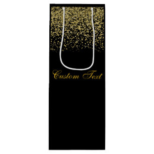 Elegante GoldGlitzerconfetti-Hochzeit Geschenktüte Für Weinflaschen