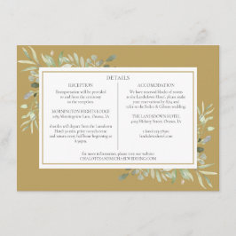 Elegante Goldgräber Hochzeitsinformationen Begleitkarte