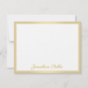 Elegante Goldhandskript-Text-Schablone luxuriös Mitteilungskarte