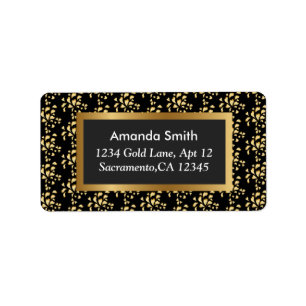 Elegante Goldherz-Muster-LuxusRücksendeadresse Adressaufkleber