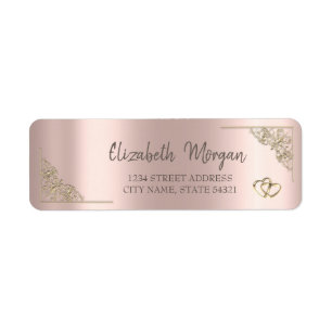 Elegante Goldherzen Roségoldene Hochzeit