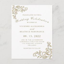 Elegante Goldhochzeit Postkarte