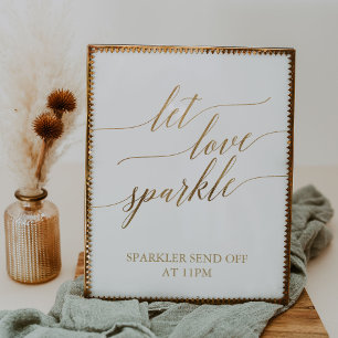 Elegante Goldkalligrafie Gelassen Liebe Sparkle Poster