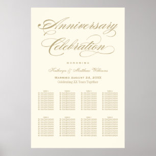 Elegante Goldkalligrafie Hochzeitstag Poster