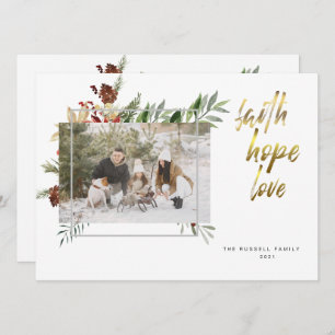 Elegante Goldkalligraphie Drei Foto Weihnachten