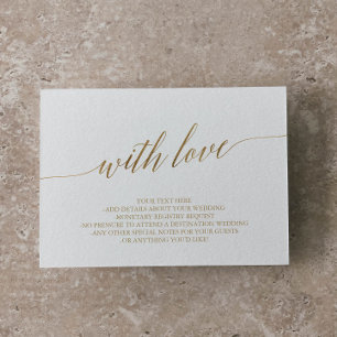 Elegante Goldkalligraphie mit Liebe Details Card Begleitkarte