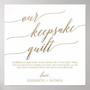 Elegante Goldkalligraphie - unser Keepake-Quilt Poster