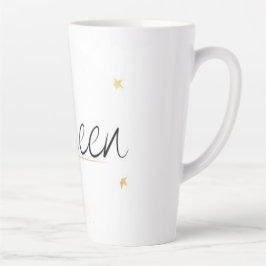 Elegante Goldkronen-Queen-Typografie-Wasserflasche Milchtasse