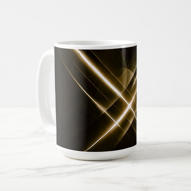 Elegante Goldlinien Kaffeetasse (Vorderseite Links)