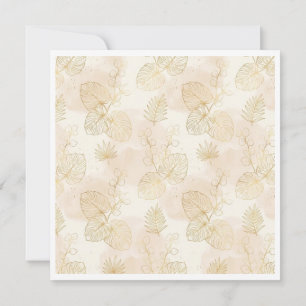Elegante Goldlinien Kunst Tropische Botanik Save The Date
