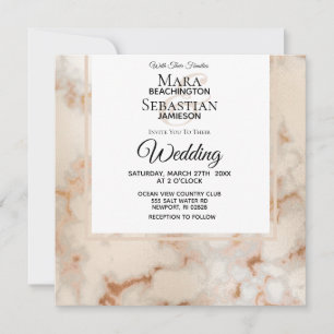 *~* Elegante Goldmarmorvenen AR2 Hochzeit Einladung