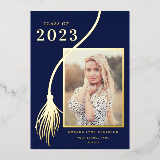 Elegante Goldmedaille Abschluss Ankündigung (Vorderseite)