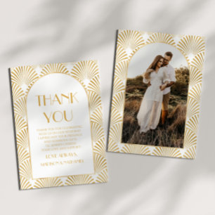 Elegante Goldmedaille Art Deco Dankeskarte