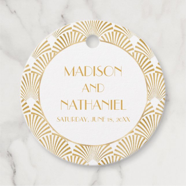 Elegante Goldmedaille Art Deco Geschenkanhänger (Vorderseite)