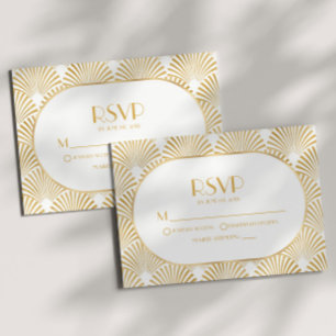 Elegante Goldmedaille Art Deco RSVP Karte